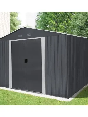 Knallerangebot Riwall PRO RMSA 8x10 Anthracite zahradní domek kovový 3 x 2,4 m se sedlovou střechou antracit