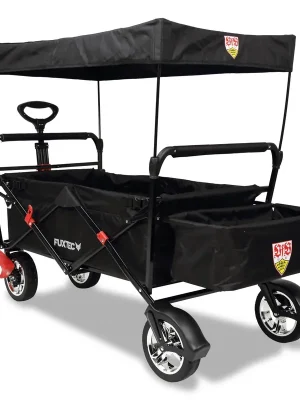 Neuheit Rucní vozík FUXTEC FX-CT500 v edici "VfB Stuttgart" se slunecní stríškou