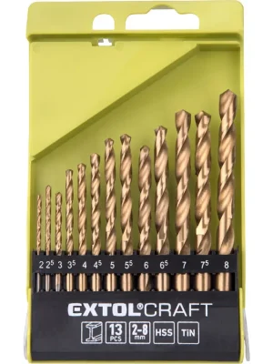 vrtáky do kovu, sada 13ks, rp.2-8mm, po 0,5mm, HSS TiN, EXTOL CRAFT 1118A Neue Kollektion