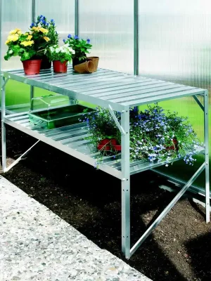 AL regál VITAVIA 120x52 cm dvoupolicový stříbrný Jetzt Kaufen