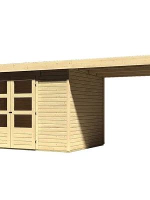 dřevěný domek KARIBU ASKOLA 4 + přístavek 240 cm (73247) natur Preisreduziert