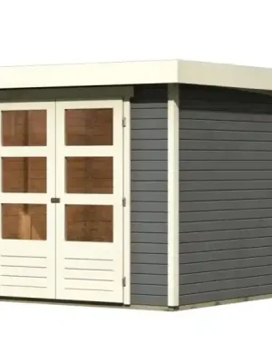 dřevěný domek KARIBU ASKOLA 3 (82902) tm. šedý Preisreduziert
