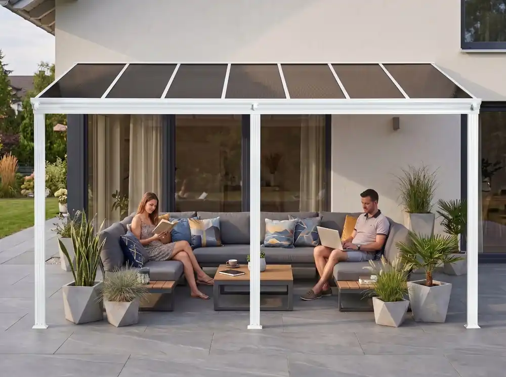 Nur Heute hliníková pergola LANITPLAST WALL 43 bílá + bronz PC