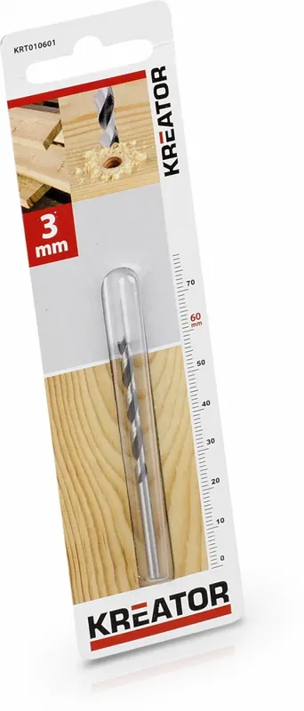 KRT010601 Vrták do dřeva 3x60 mm KREATOR Neue Ware