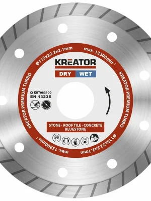 Bestseller KRT083100 Diamantový kotouč celoobvodový 115mm PREMIUM TURBO KREATOR