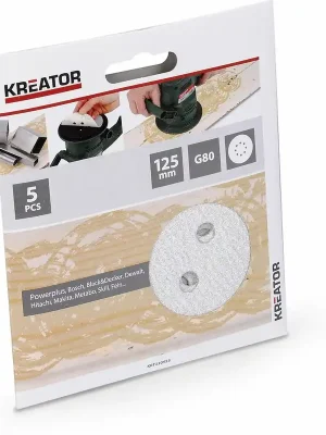 Wochenendangebot KRT230555 5x Brusný papír 125 mm na barvu G80 KREATOR