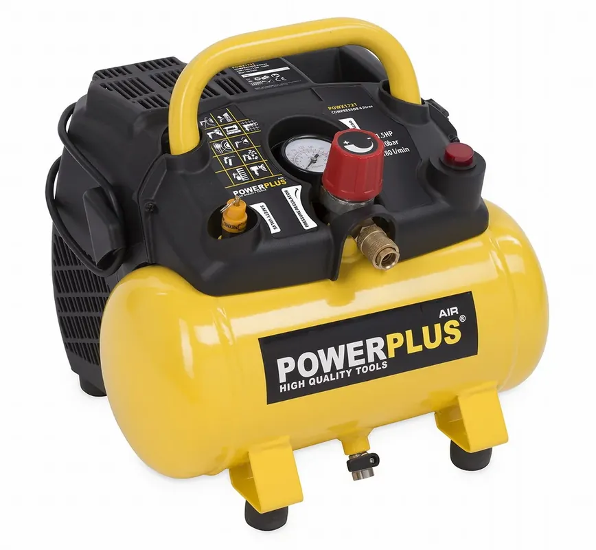 POWX1721 Kompresor 1100W 6L 8bar bezolejový POWERPLUS záruka 3 roky Markenware