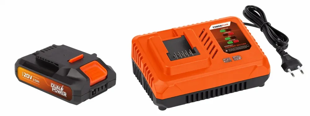 POWDP9062 Nabíječka 20V/40V plus Baterie 20V LI-ION 2,0Ah POWERPLUS Direkt Vom Hersteller