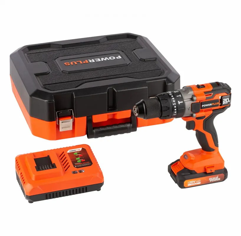 POWDP15210 Aku šroubovák / vrtačka s příklepem 20V SET POWERPLUS záruka 3 roky Versand Am Gleichen Tag