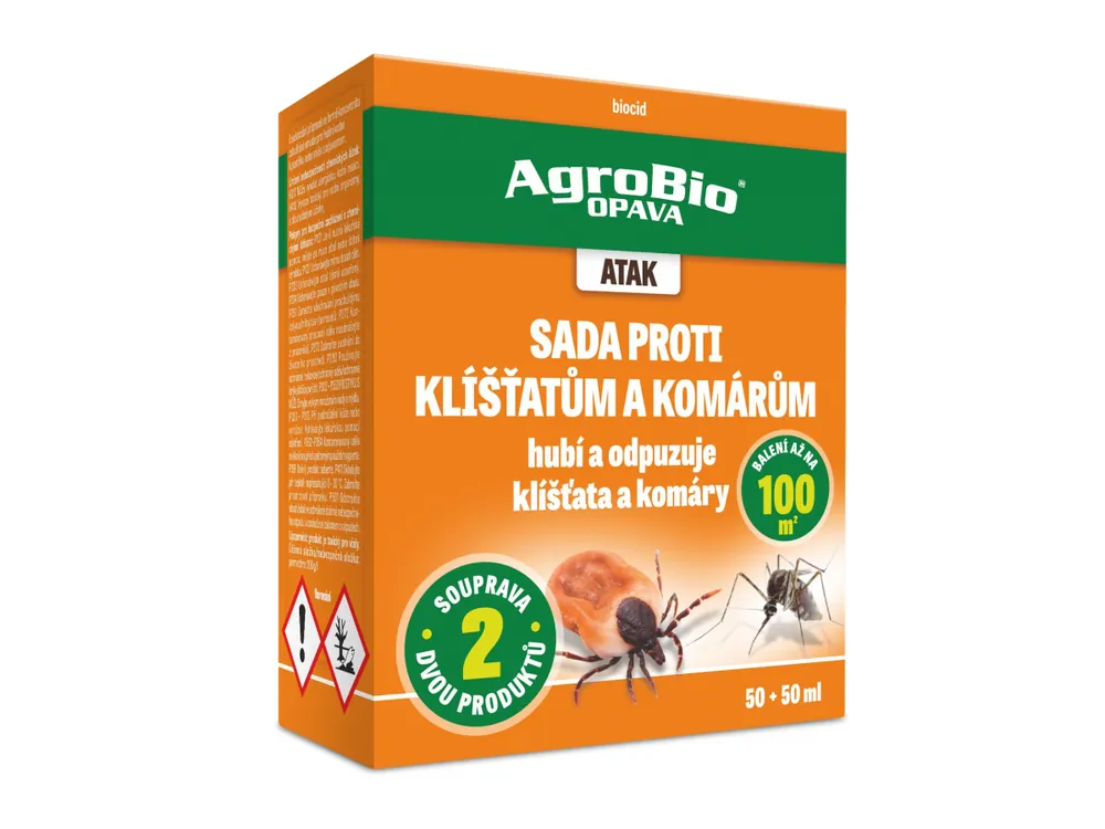 AgroBio ATAK Sada proti klíšťatům a komárům, 50+50 ml Sichere Zahlung