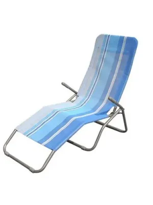 Relaxační plážové lehátko PRUH MODRÝ Echt