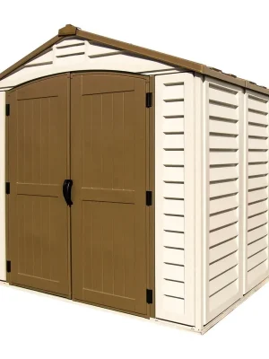 DuraPlus Zahradní domek 5,7 m² + podlahová konstrukce, vinylový, béžový DURAMAX 30114 Neuheit