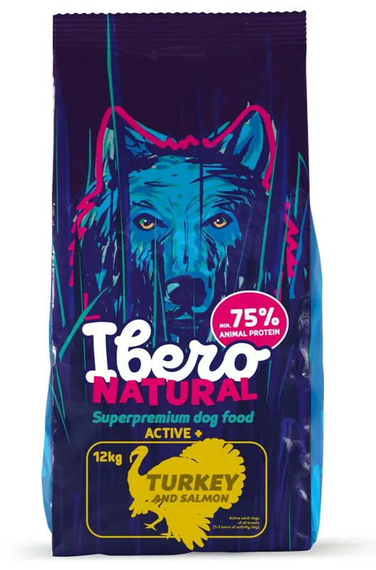 Schnäppchen Natural Krmivo pro psy Dog Active plus, Turkey & Salmon, 12 kg IBERO 1004907