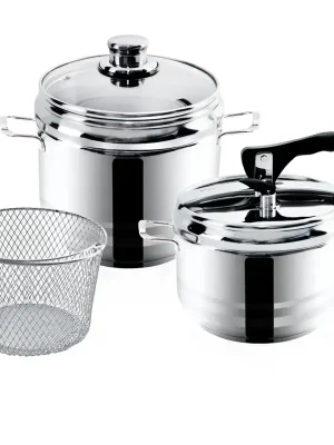 Profi Tlakový hrnec, 5 l + 3,5 l, nerezový, 2 ks ORION 113044 Preisreduziert