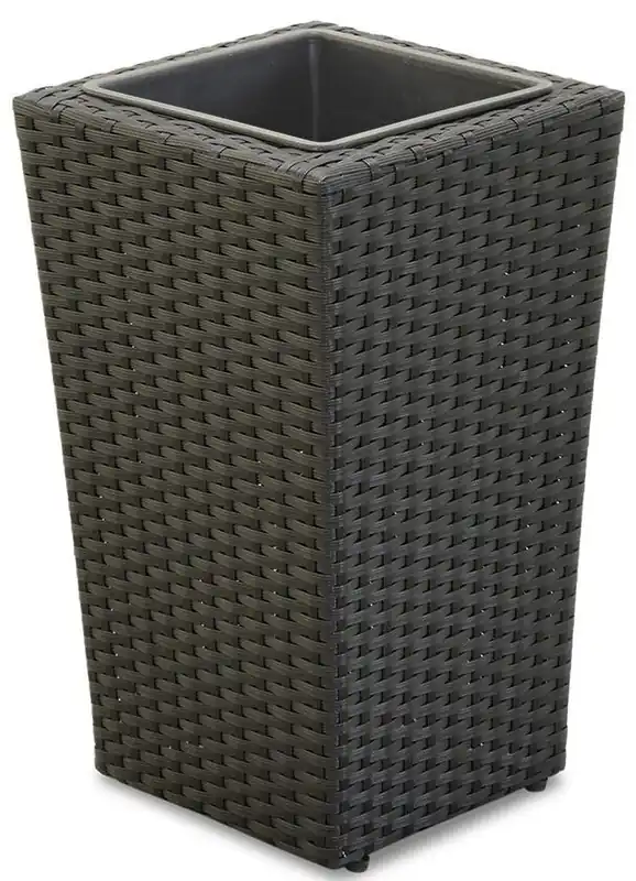Sofort Bestellen Oss Květináč, umělý ratan/kov/plast, černý NOELA 20055