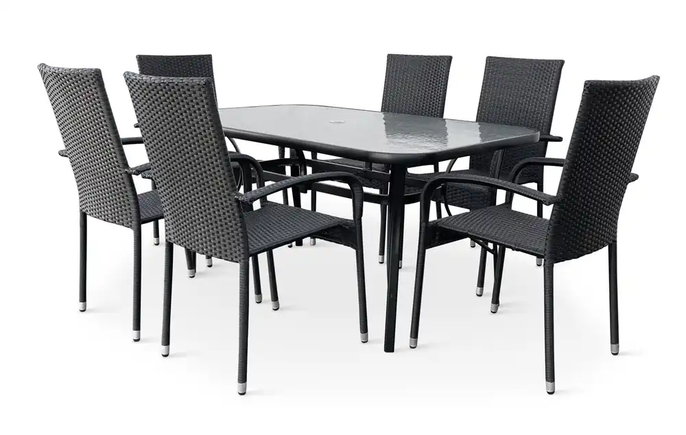 Zahradní jídelní nábytek - stůl Klaudie transparentní + 6x židle Paris NOELA 345708S4 Online Kaufen